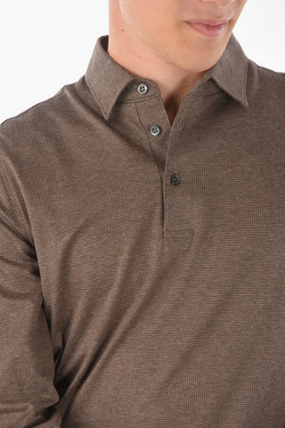Polo Neck Pin Check Cotton Polo