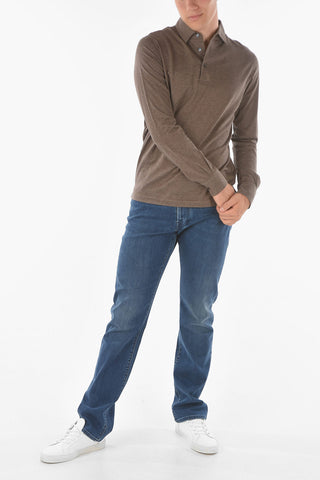 Polo Neck Pin Check Cotton Polo