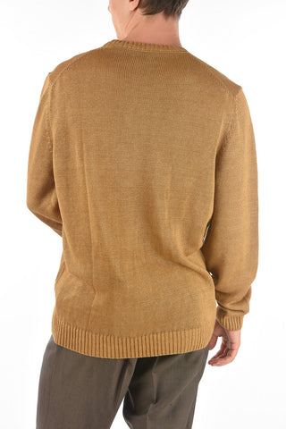ID Crew Neck Ribbed Edge Flax Sweater