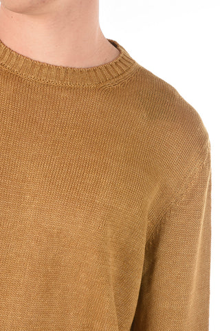 ID Crew Neck Ribbed Edge Flax Sweater