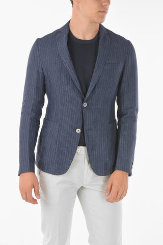 CC COLLECTION Flax Pinstriped EDWEL A Blazer with Notch Lapel