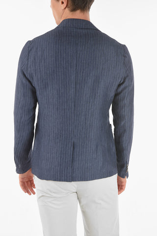 CC COLLECTION Flax Pinstriped EDWEL A Blazer with Notch Lapel
