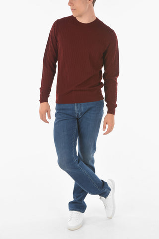 Crew Neck CASH Jacquard Virgin Wool Sweater