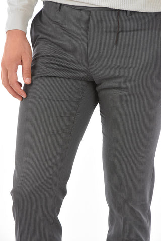 Virgin Wool ACADEMY CERIMONY Pinstriped Slack Pants