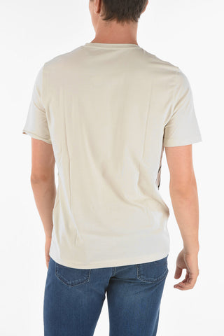 Crew Neck Printed Stretch Cotton T-Shirt