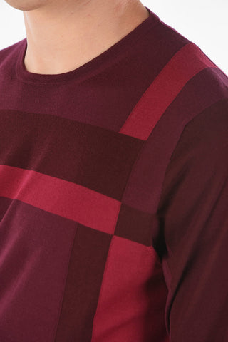 Crew Neck Two Tone Virgin Wool Sweater