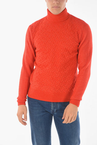 CC COLLECTION Turtleneck AGATA Aran Pullover