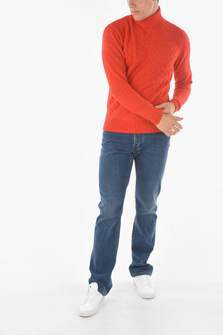 CC COLLECTION Turtleneck AGATA Aran Pullover