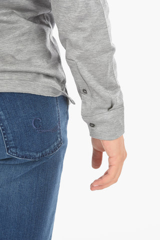 T-Shirt a Maniche Lunghe in Misto Seta