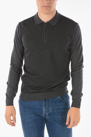 Polo Neck Half Zipped MERIN Virgin Wool Sweater