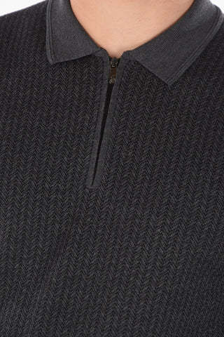Polo Neck Half Zipped MERIN Virgin Wool Sweater
