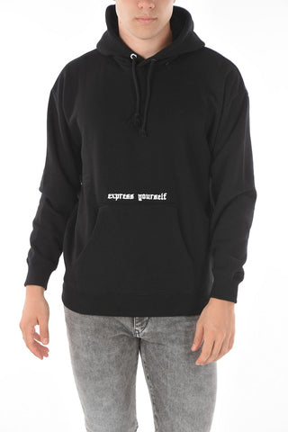 Felpa S-UMMER-B5 Tinta Unita con Cappuccio e Maxi Tasca a Toppa Frontale
