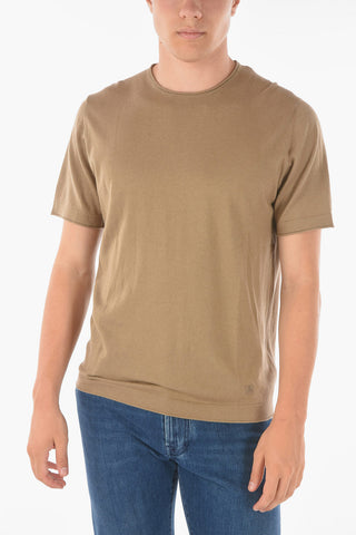 Crew Neck Short-sleeved Cashmere Blend Sweater