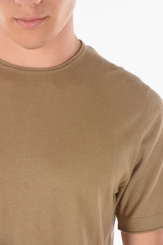 Crew Neck Short-sleeved Cashmere Blend Sweater