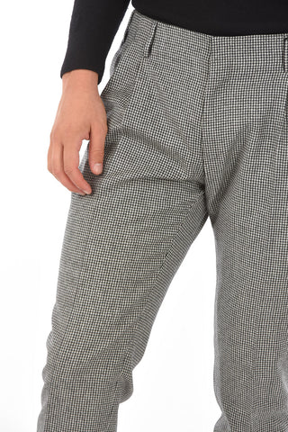 CC COLLECTION Hounstooth Patterned RESET Chino Pants with Double Pleat