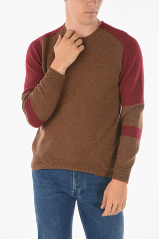 Crew Neck Two Tone BABY SAMAR Camel Pullover