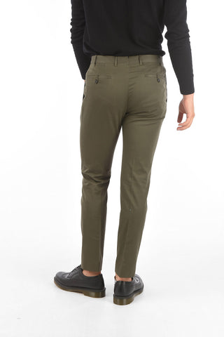 Cashmere and Cotton LEADER Chino Pants with Double Pleat