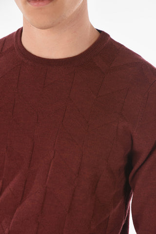 Maglia Girocollo in Lana Vergine Jacquard