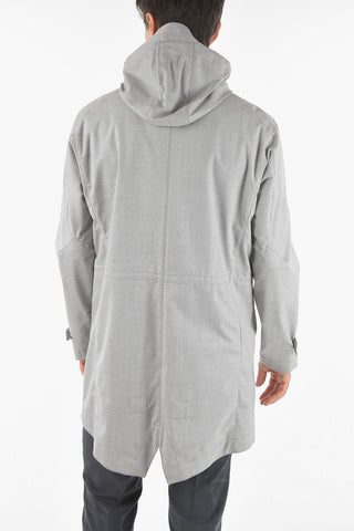 ID Technical Fabric Parka with Drawstrings and Hidden Closure