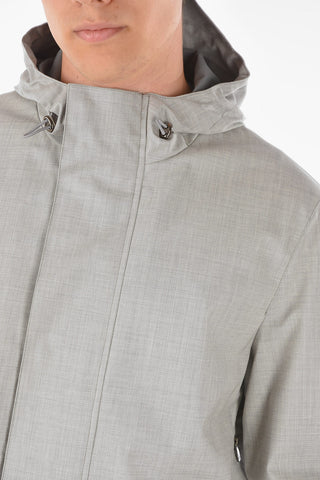 ID Technical Fabric Parka with Drawstrings and Hidden Closure