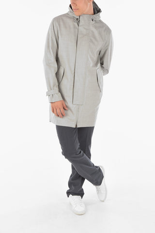 ID Technical Fabric Parka with Drawstrings and Hidden Closure