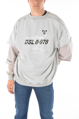layered sleeve crew-neck  S-GRUB sweatshirt