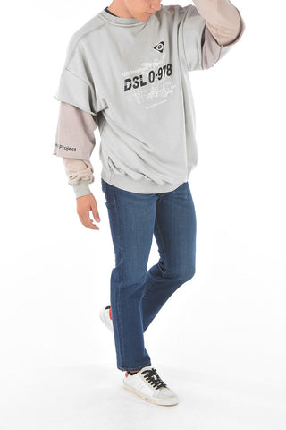 layered sleeve crew-neck  S-GRUB sweatshirt