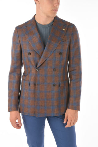 CC COLLECTION Double-breasted REWARD Tartan Motif Blazer