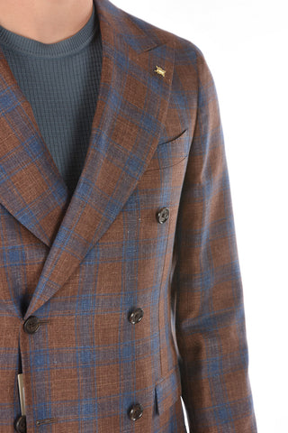 CC COLLECTION Double-breasted REWARD Tartan Motif Blazer