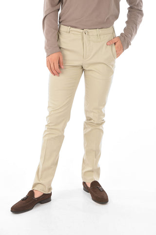 ROAD TO EXCELLENCE Stretched Cotton Chino Pants with 5 Pockets