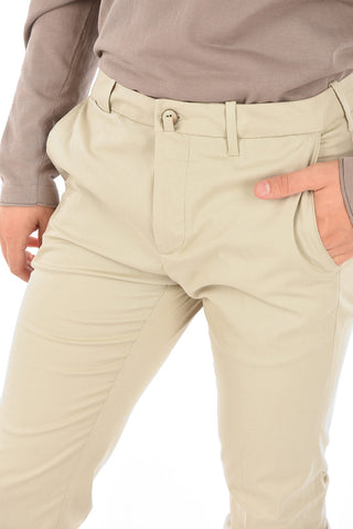 ROAD TO EXCELLENCE Stretched Cotton Chino Pants with 5 Pockets