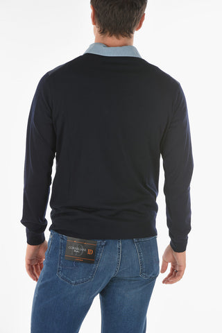 Crew Neck MILL Two Tone Virgin Wool Sweater