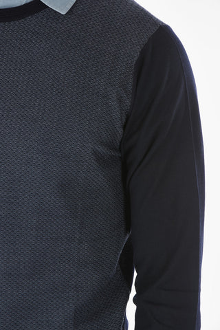 Crew Neck MILL Two Tone Virgin Wool Sweater