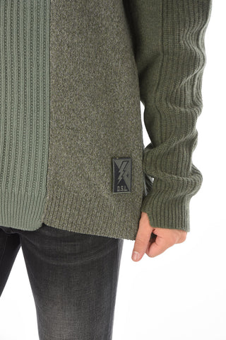 Ribbed Two-tone K-KILLEEN Crew-neck Sweater