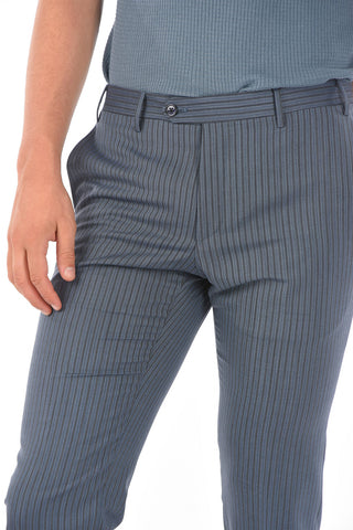 Virgin Wool Pencil Striped ACADEMY CERIMONY Slack Pants