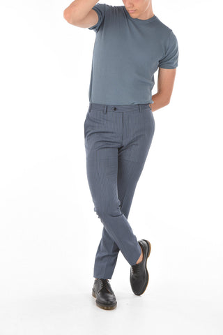 Virgin Wool Pencil Striped ACADEMY CERIMONY Slack Pants