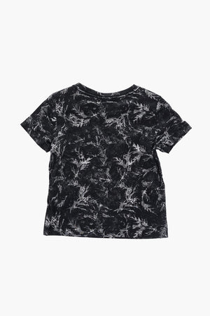 Set Bedrucktes T-Shirt und fluoreszierende Shorts