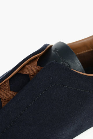 Leather Fabric TRIPLE STITCH Slip On Sneakers