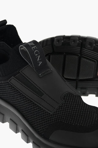 ZZEGNA Sneakers Slip On in TECHMERINO con Logo