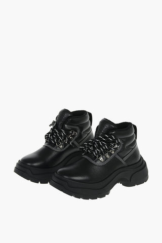 MM22 Lace Up Booties with Statement Sole