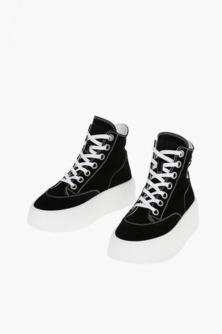 MM6 Suede High-top Sneaker with Platform Sole 5cm
