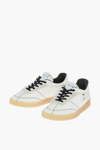 MM6 Leather and Textile COURT INSIDE OUT Sneakers