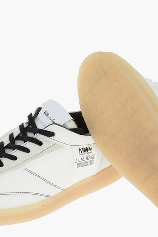 MM6 Leather and Textile COURT INSIDE OUT Sneakers