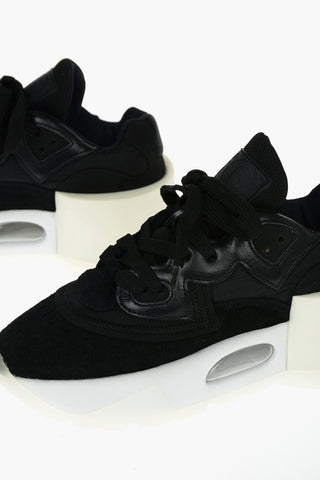 MM6 Leather Fabric Sneakers with Statement Sole