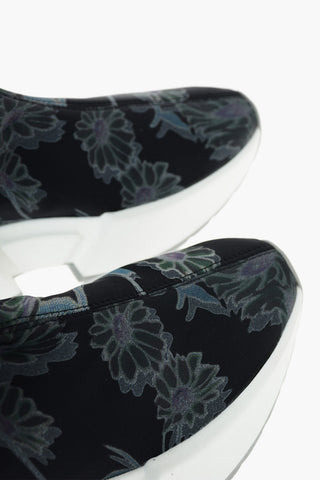 MM6 Floral Patterned Fabric Over-the-knee Boots with Statement Sole
