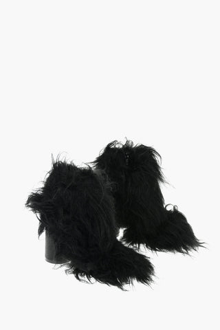 MM6 Leather Ankle Boots with Fur All-over 9,5cm