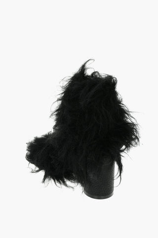 MM6 Leather Ankle Boots with Fur All-over 9,5cm