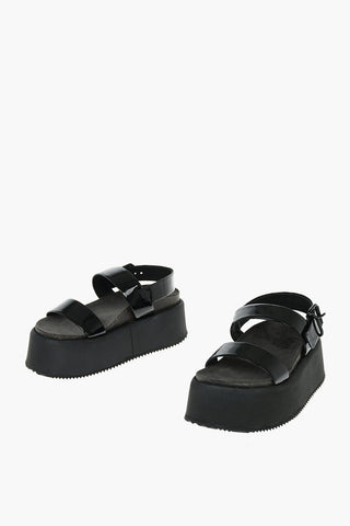 MM6 Patent Leather Sandals with Statement Sole