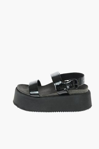 MM6 Patent Leather Sandals with Statement Sole