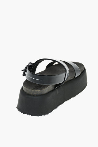 MM6 Patent Leather Sandals with Statement Sole